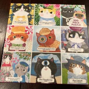 Mudpuppy 500 piece Bookish Cats Puzzle New